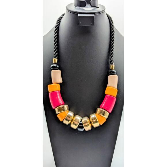 Unbranded Jewelry - Bimba y Lola 80s Vintage Large Beaded Pink Orange Costume Fashion Necklace